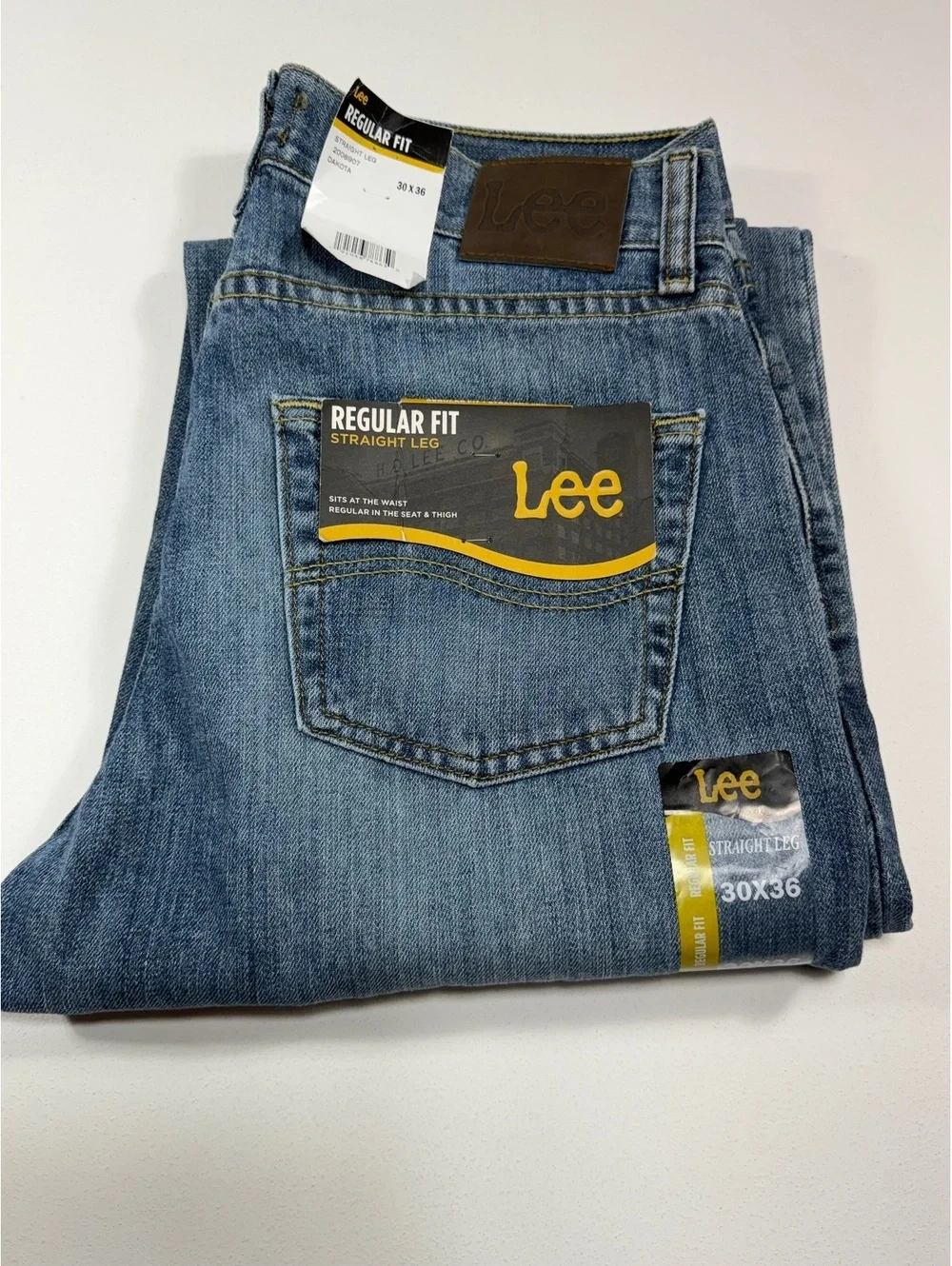 Lee Regular Fit Straight Leg Jeans Men’s 30x29 NWT Cut Hem Blue Denim